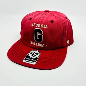 Cappello Snapback University of Georgia Bulldogs 47 Marca Capitano Rosso Nuovo con etichette - Foto 1 di 7
