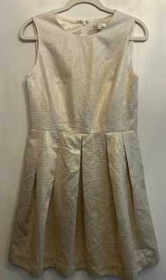 Mini Vestido Shoshanna Melody Ajuste y Acampanado Plisado Cóctel Dorado Crema Talla 8 Usado en Excelente Condición Foto 1 de 4