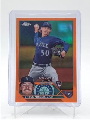 BRYCE MILLER 2023 TOPPS CHROME UPDATE ROOKIE DEBUT ORANGE RC /25 Q5902 - Image 1 of 2