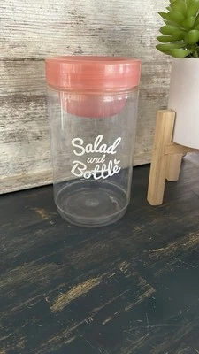 Komax Salad Bottle Container with Pink lid salad dressing holder - Image 1 of 4