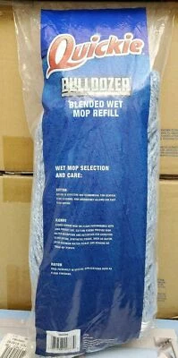Quickie Rubbermaid Pro #18 环混合湿拖把补充长寿命人造丝/棉 — 第 1/2 张图片