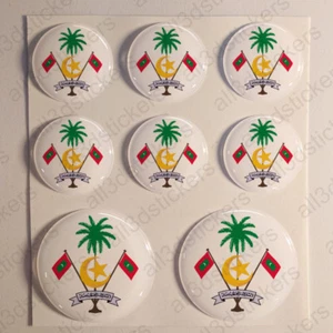 Stickers Maldives Coat of Arms Gel Domed Resin 3D Maldives Vinyl Sticker Decals  - Bild 1 von 1