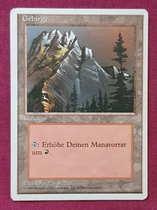 Magic The Gathering GERMAN 4TH EDITION MOUNTAIN GEBIRGE land card MTG - Picture 1 of 2