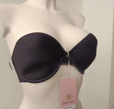 Nancy Ganz Bra Size Eu 65 E F 80 E GB 30 DD USA New Black Silicone Free - image 1 of 4