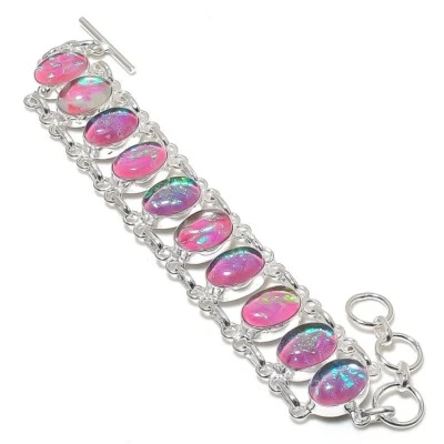 Triplet Opal Gemstone Handmade 925 Sterling Silver Jewelry Bracelet Size 7-8" - Image 1 of 2