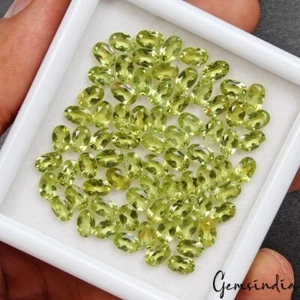 35,25 ct/73 Stck. Natürliche Unbehandelte Grüne Peridot Oval Kalibriert 6x4 mm Lose Edelsteine - Bild 1 von 8