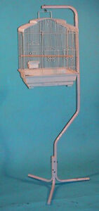 Bird Flgiht Cage Metal Hook Cages Hanging Stand Stands White 4514-168
