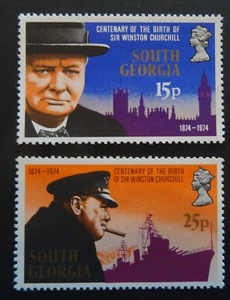South Georgia Stamp 39-40 MNH Churchill Topical Cat Full Set (80) - Picture 1 of 2