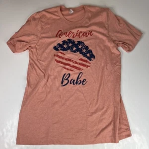 American Babe Damen-T-Shirt Größe L Large Canvas Bella + Canvas rosa koralle - Bild 1 von 5