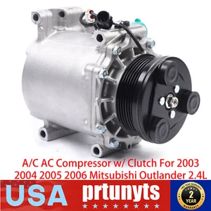 A/C AC Compressor w/ Clutch For 2003 2004 2005 2006 Mitsubishi Outlander 2.4L - Foto 1 di 19