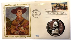 Missouri Statehood .999 Silver Medal & First Day Cover 1426 Colorado Silk Cachet - Picture 1 of 4