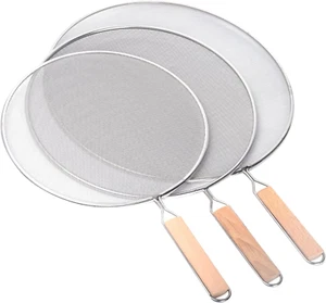 3 Pieces Grease Splatter Screen for Frying Pan, Splatter Guard Mesh Stainless St - Picture 1 of 12