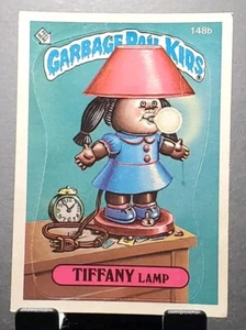 1986 Garbage Pail Kids #148b TIFFANY LAMP Wanted Back Sticker Karte VG/EX - Bild 1 von 2