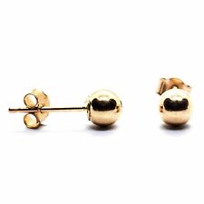 9ct gold ball stud earrings 4 mm across (posts and backs also 9ct yellow gold)