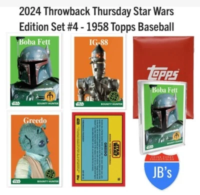 2024 Topps Star Wars Throwback Thursday Set #4 Greedo, Boba Fett, IG-88 *JB's* - Image 1 of 4