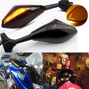 For Honda CBR600RR 2003-2017 CBR1000RR Turn Signal Integrated Mirrors LED light - Picture 1 of 8