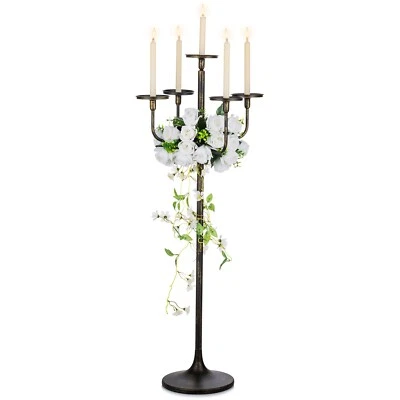 Candelabro de piso negro Sziqi centro de mesa 5 brazos 48 pulgadas de alto candelabros para... Foto 1 de 4