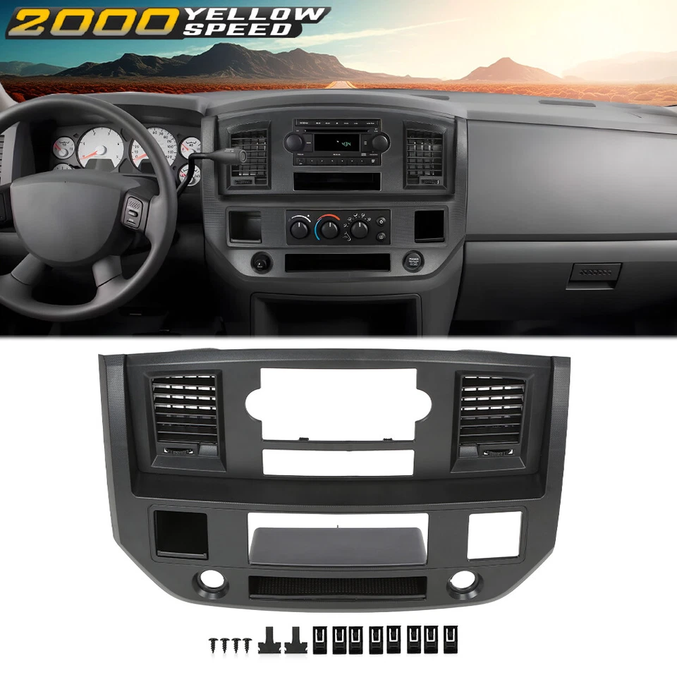 Fit For 2006-2008 Dodge Ram 1500 2500 Center Dash Trim Radio Bezel Vent Panel  Foto 1 de 4