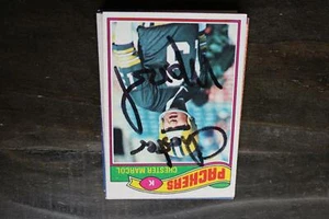 CHESTER MARCOL 1975 TOPPS GREEN BAY PACKERS VINTAGE HANDSIGNIERTE KARTE - Bild 1 von 1