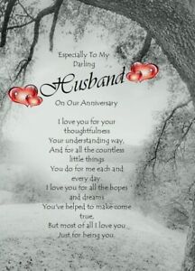 Especially To My Darling Husband On Our Anniversary A5 Sized Card With Love