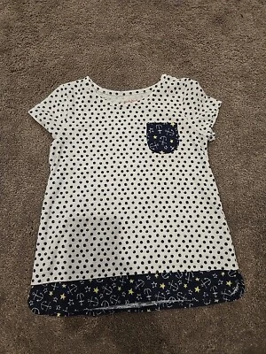 Kids Girls Jumping Beans Short Sleeve Tee Size 6X Polka Dots & Anchors - Image 1 of 4