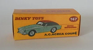 Repro Box Dinky Nr.167 A.C.Aceca Coupe gris/rojo - Imagen 1 de 1