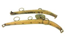 Two Antique Old Wood Metal Iron Leather Decorative Horse Harnesses Parts Hames