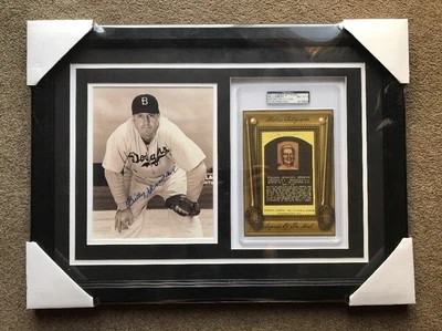 Bill Herman Autograph Signed 8x10 Photo HOF Card Framed Collage PSA/DNA Dodgers - Image 1 of 4