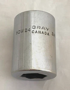 Gray (HDW24) Socket CANADA 24 mm 6 Point CHROME Socket - 3/4 Drive - Picture 1 of 4