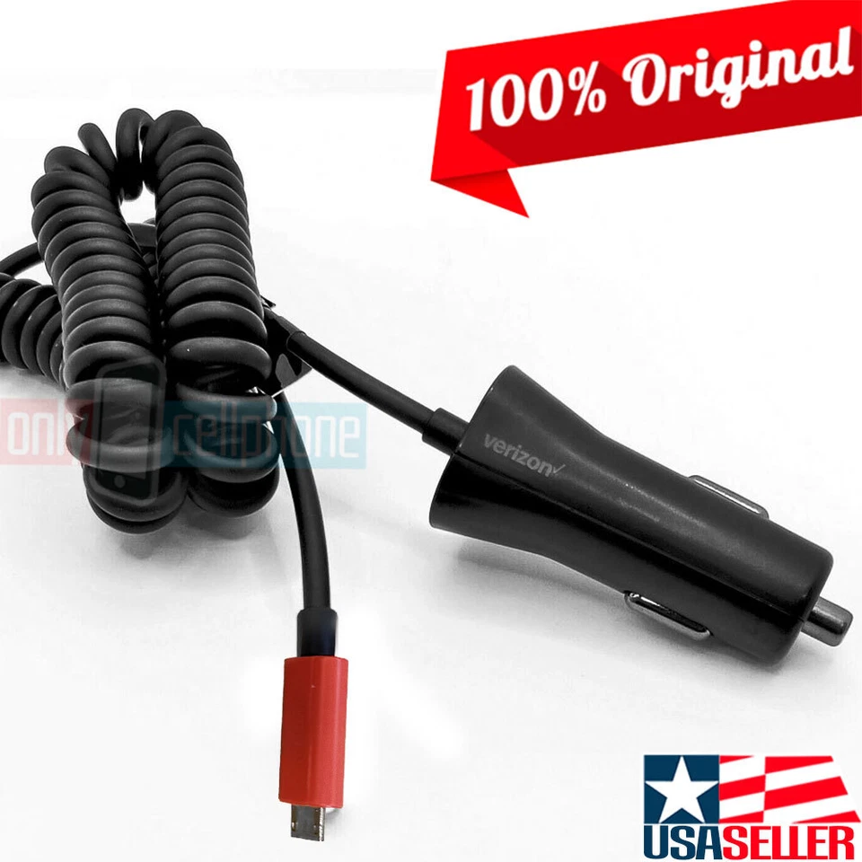 Verizon Fast Car Charger Micro-USB w/LED for Samsung Galaxy J8/J7/J6/J5/J4/J3 - Image 1 of 4