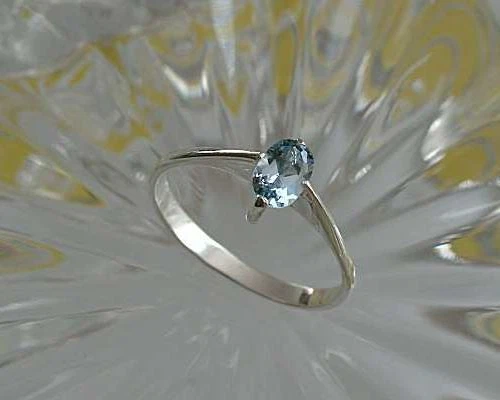 Silber Ring 925 Damenring Aquamarin Gr.18 -19 mm echt Sterlingsilber Damen pw-18 - Bild 1 von 1