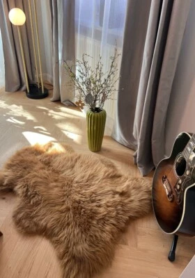 Alfombra De Cordero Merino Cappuccino Suave De Piel De Oveja - Imagen 1 de 4