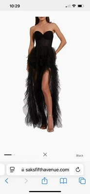 Vestido Mac Dugal de tul sin tirantes bustier con volantes talla 8 Foto 1 de 3