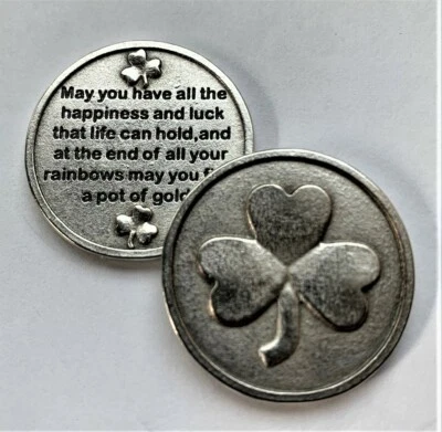 New Unique Lucky Irish Shamrock Golf Ball Marker Pocket Token