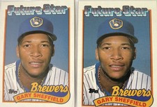 1989 Topps #343 Gary Sheffield (FS-RC) Milwaukee Brewers—2 Same Cards/NEAR MINT