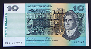 1985 Uncirculated $10 Dollar Bank Note - Johnston/Fraser Prefix UCJ - N9b