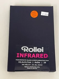 Rollei 4x5 Infrared Film ISO 400 - 25 Sheets exp 03/2017 - Picture 1 of 4