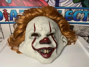 Halloween IT Pennywise With Hair 100% Latex Clown Mask 2018 WBEI Adult Rubies - Picture 1 of 6
