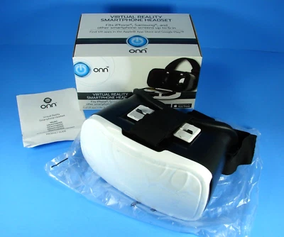 ONN Virtual Reality Smartphone Headset White Fits iPhone Samsung Up To 6" NIB - Image 1 of 4