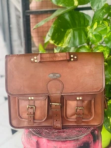 Braune Herren-Kuriertasche aus echtem proaciertem Leder Kuriertasche Laptop schnell - Bild 1 von 6