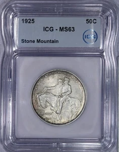 1925 Stone Mountain Half Dollar 50C ICG MS63 - Handsomely Toned! - Picture 1 of 4