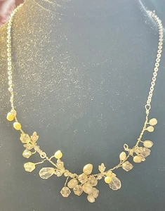 VINTAGE Silberfarbene Barock Perle Klar Strass Perlen HALSKETTE Brautschmuck - Bild 1 von 10