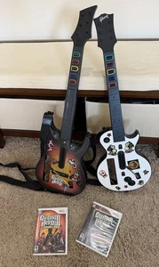 Nintendo Wii Guitar Hero 3 Legends of Rock Bundle w/ Hero 5 & Two Guitars - Picture 1 of 11
