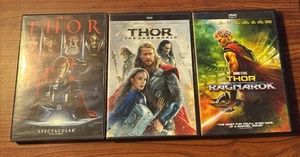 Marvel Thor 1-3 DVD Movie Lot (Thor, Thor The Dark World, Thor Ragnarok) - Picture 1 of 5