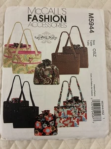 McCall's M5944 Handbags, Totes & Liners in 2 Sizes UNCUT Sewing Pattern OOP - Picture 1 of 2