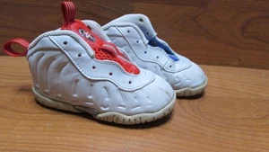 Nike Little Posite One TD USA Photon White Red Royal Toddler Shoes 6C DJ4026-001 - Picture 1 of 8