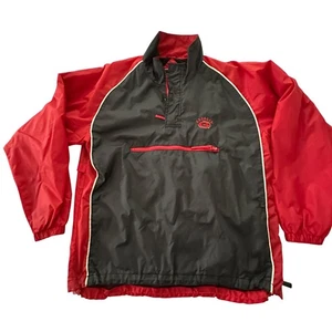 UGA Georgia Bulldogs Windbreaker Jacket Medium Red & Black Holloway Nylon - Picture 1 of 16