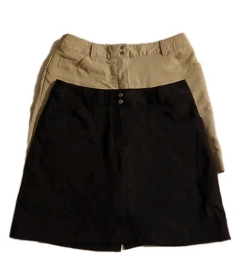 LOTE de 2 Mujeres Slazenger Falda Corta con Pantalones Cortos Talla 2 Crema Negro Senderismo Activo Foto 1 de 4