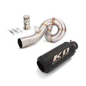 For Kawasaki Ninja ZX6R ZX636 2009-2023 Exhaust Middle Pipe Black Muffler System - Picture 1 of 14
