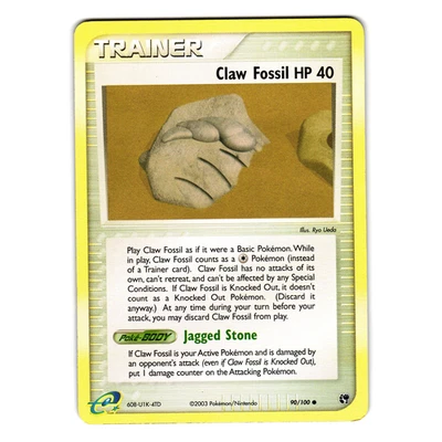 CLAW FOSSIL 90/100 REVERSE HOLO EX SANDSTORM POKEMON TCG - Image 1 of 2